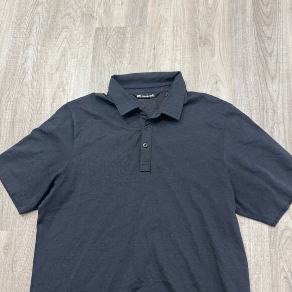 Travis Mathew Polo Shirt Men's Medium Black Solid Golf Golfing Pima Cotton - Picture 2 of 10